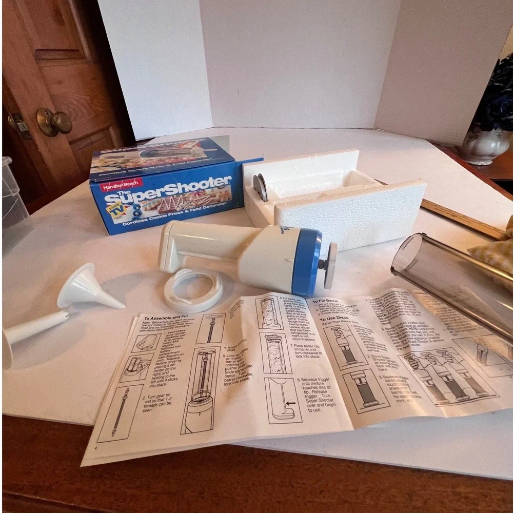 Hamilton Beach Super Shooter Cordless Cookie Press Food Decorator Vtg 80000